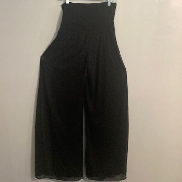 I.N. San Francisco Black high waisted overlay wide leg pants, size Large - Picture 1 of 4